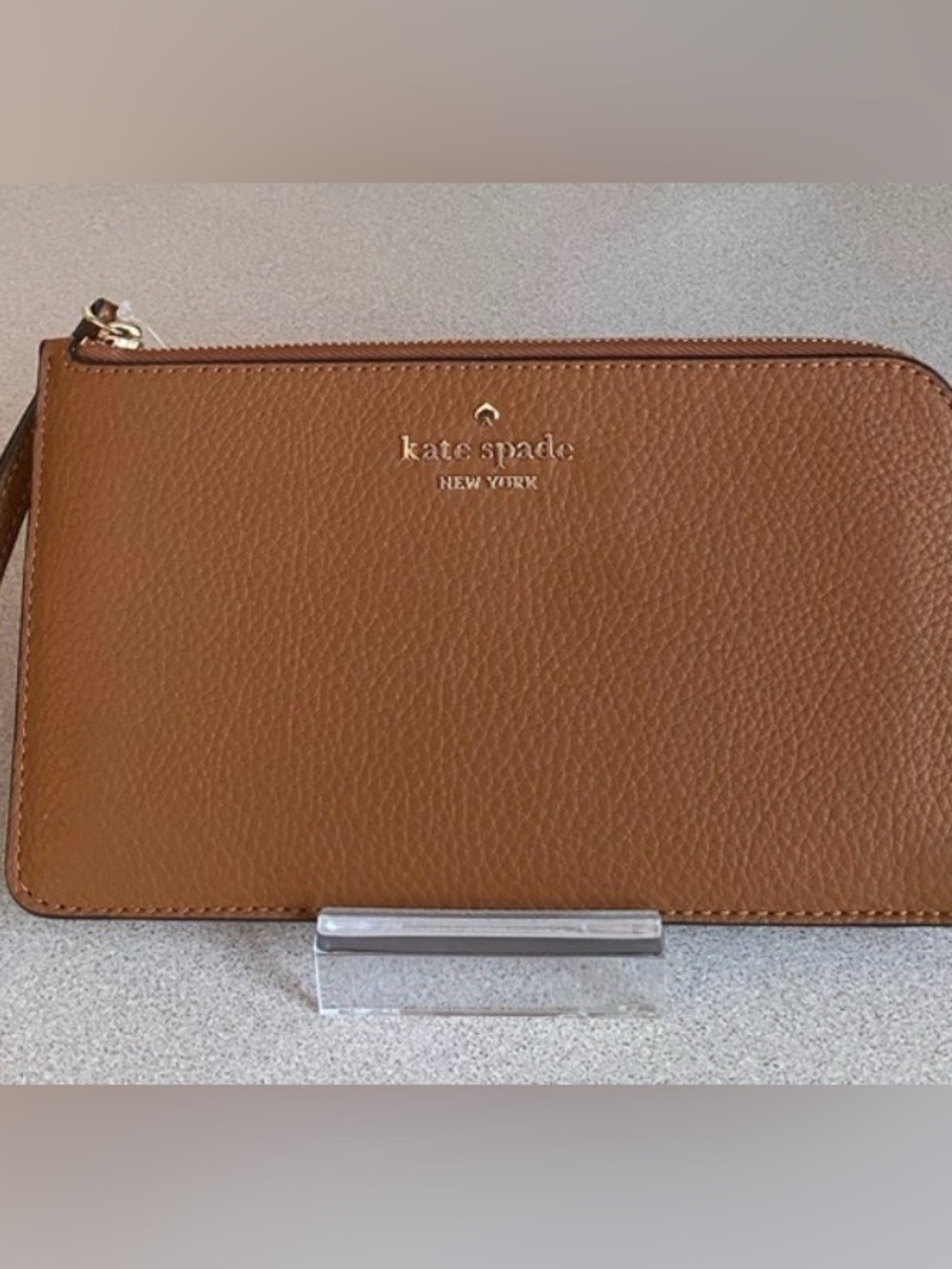 Kate Spade Lucy Med. L Zip Wallet | Warm Ginger Pebbled Leather| NWT $139 Retail